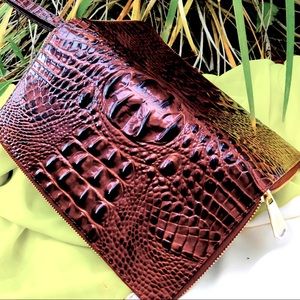 BRAHMIN PECAN MELBOURNE CLUTCH NWTGENUINE LEATHER
